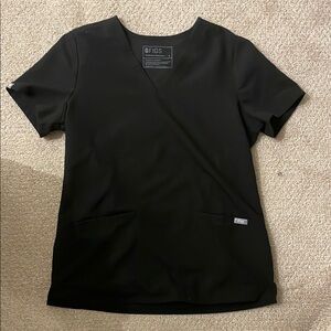 Figs Black Scrub Top